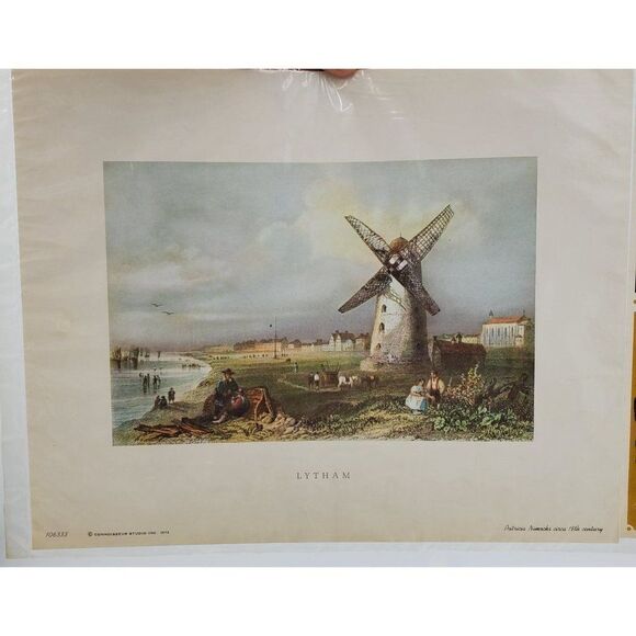 Vintage Patricia Nimocks Decoupage Art Print Lot Of 2 Lytham Windmill - Picture 2 of 4